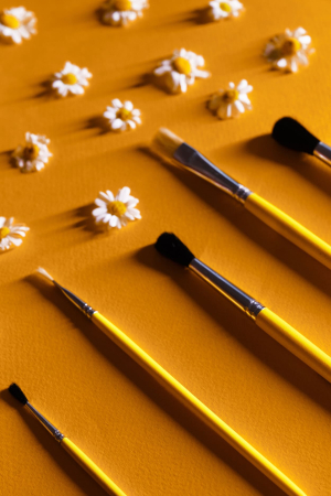 Щетина плоская окрашеная ручка