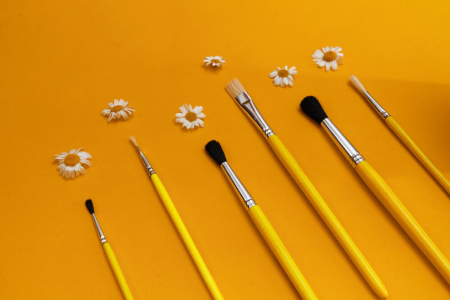 Щетина плоская окрашеная ручка