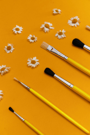 Щетина плоская окрашеная ручка